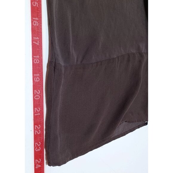 Gold Hawk Chocolate Brown Silk Chemise Slip Dress Womens S Y2K Style Glam Luxury - Picture 6 of 6